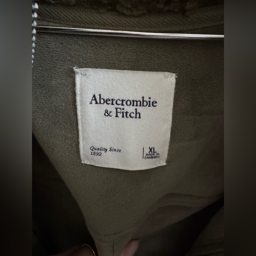 Abercrombie & Fitch Contrast Trim Sherpa Aviator Jacket - Size XL - Picture 2 of 5